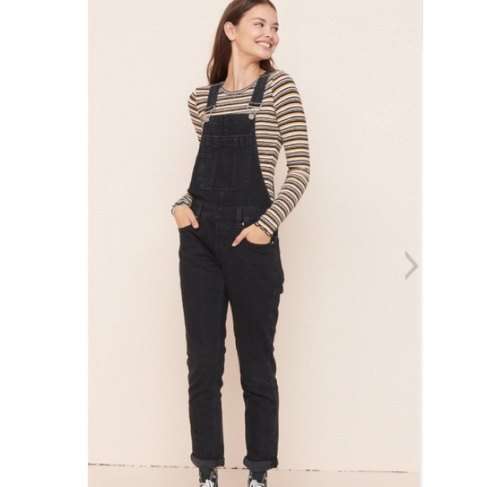 Black Denim Overalls